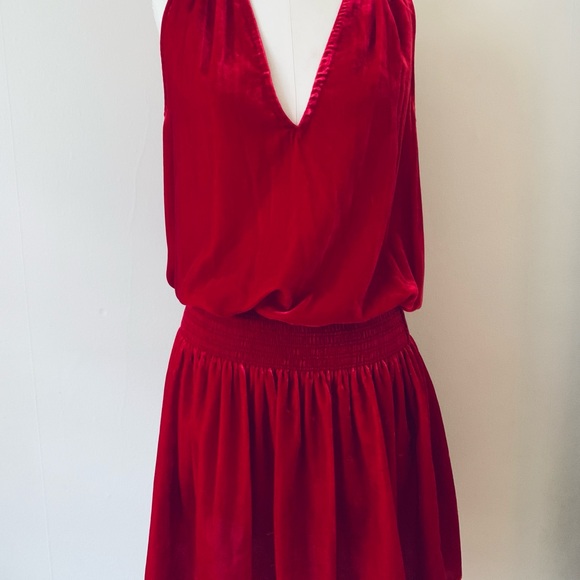 Ramy Brook red velvet holday cocktail dress - Picture 2 of 10